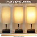 Cordless Table Lamp, Battery Operated Lamp Touch Dimmable,Rechargeable Lamp for NightStand, Battery Powered Wireless Table Lamp for Decor, Living Room, Dorm-2Pack (12 Inch, Beige)