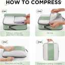 10 Set Compression Packing Cubes for Travel Essentials,Compressible Expandable Packing Cubes for Suitcase,OlarHike Luggage Organizer Bags for Travel,Handy Helper for Organizing Clothes(Matcha Green)