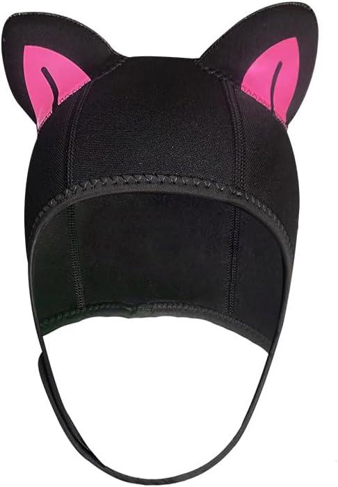 Neoprene Cat Ear Diving Hood 2.5mm Wetsuit Cap for Women Kids Water Sports Kayaking Snorkeling Sailing Canoeing Surfing