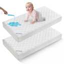 BEDLORE Waterproof Mattress Protector Crib, 2 Pack Soft Mattress Pad, Noiseless Machine Washable Mattress Cover, Ultimate Protection for Your Baby's Crib Toddler Bed (52''x28'')