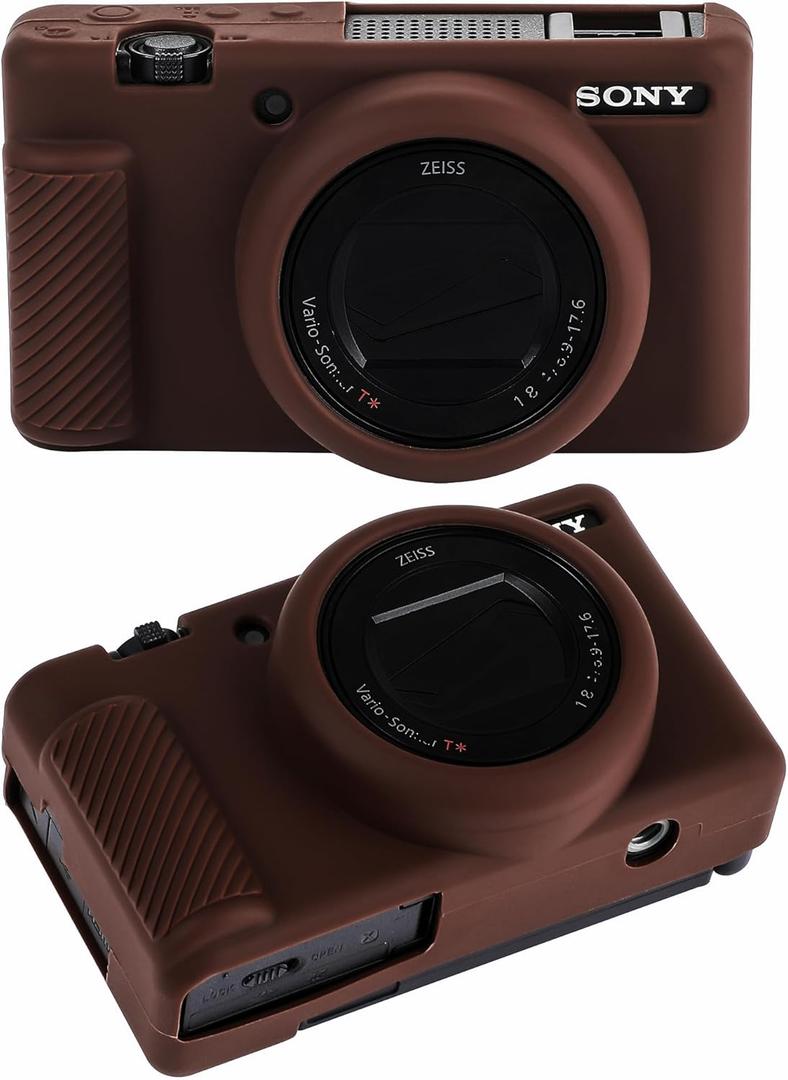 ZV-1F Camera Case, Soft Silicone Protective Case for Sony ZV1F/ZV-1M2/ZV-1 Mark II (NOT for ZV1) Vlog Camera, Lightweight ZV1F Cover (coffee)