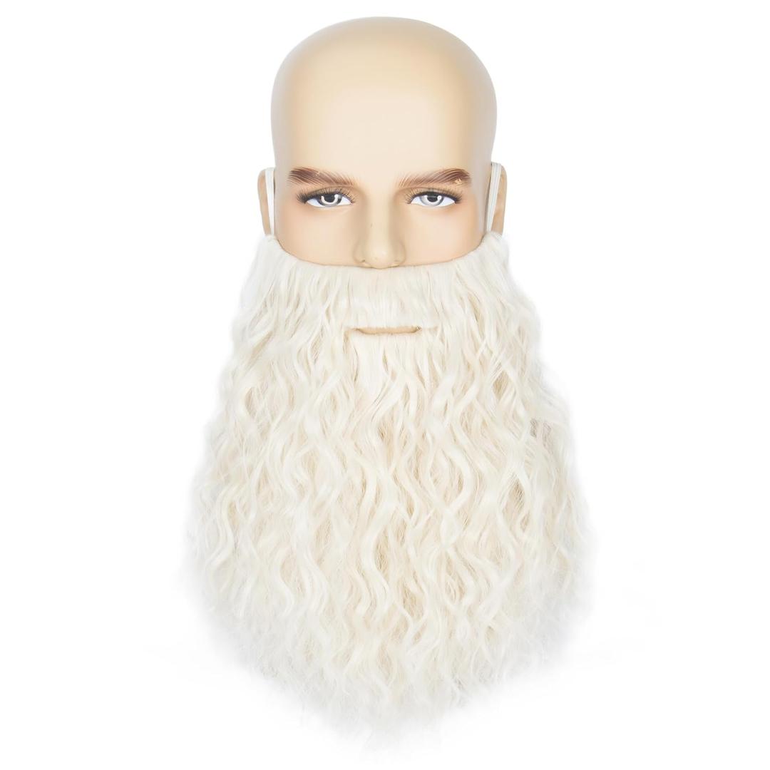Yan Dream Long Curly Blonde Beard Synthetic Men Classic Halloween Party Beard and Mustache