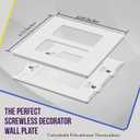 ENERLITES Screwless Decorator Wall Plates Child Safe Outlet Covers, Size 2-Gang 4.68" H x 4.73 L, Unbreakable Polycarbonate Thermoplastic, SI8832-W-5PCS, Glossy, White (5 Pack)