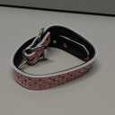 Rhinestones Pet Dog Collars Adjustable Sparkly Crystal Studded Genuine Leather Pet Collar for Small and Medium Dog 1" Wide (pink), Size: L(neck 14.5-18" )