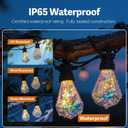 Outdoor String Lights, 50FT 20 LED Iridescent Holographic Bulbs, Waterproof Patio Lights with Remote Control, Shatterproof Connectable Lights for Backyard, Porch, Garden, and Party