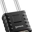 Heavy Duty Weatherproof Padlock with Combination Code - 4 Digit Combination Lock with Long Shackle for Gates, Fences, Sheds, Garages, Gardens & Lockers - 1 Pack, Black