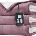 Electric Heated Blanket Twin Size - 62"x84", Soft Flannel Heating Blanket, 10 Heating Levels, 1-12 H Auto Shut Off, Breathable Warm and Washable for Bed, Purple