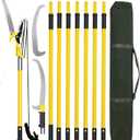 Manual Pole Saws for Tree Trimming 27 FT, [Ultra Sturdy] Tree Trimmers Long Handle Pruner with Thickened Saw Blade and Scissor, Palm Tree Trimmer for Backyard and Garden, Branch Cutter Pole Saw