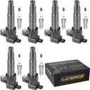 Set of 6 Ignition Coil Pack and Spark Plugs fits for Hyundai Sonata Santa Fe Azera Entourage Veracruz Kia Sorento Sedona Amanti 2006 2007 2008 2009 2010 2011 3.3 3.8 V6 Replaces UF546