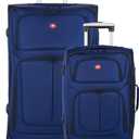 SWISSGEAR Sion Softside Expandable Spinner Luggage Durable Lightweight Travel Suitcase, Blue, 2-Piece Set (21/29)