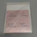 20pcs Pink Mirror Acrylic Cupcake Toppers Acrylic Engraved Cake Picks Cupcake Disc Happy Birthday Cake Decoration Flower Decor Round Shape for Mother's Gift Princess Theme Party Supplies