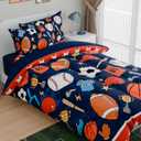 SANDJEST Sports Bedding Sets for Boys, Ultra Soft Microfiber Comforter Bed Set with 3-Pieces, Comforters Sets for Kids Children Boy Bedroom Decor