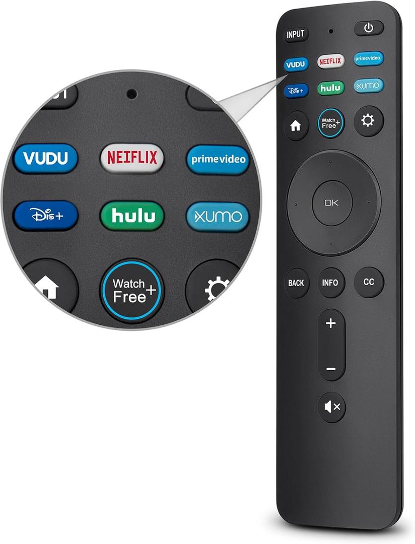 Universal Remote Replacement XRT260 for All VIZIO Smart TV Smartcast 4K P-Series V-Series D-Series M-Series XRT136 XRT140 , with Buttons for Netflix Disney Prime Video Hulu (No Voice Function)