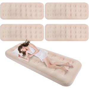 Geetery 4 Pcs Large Air Mattress for Adult Kid 75 x 30 x 8.7 Inch Inflatable Sleepover Airbed Foldable Flocked Blow up Bed with Patch Portable Toddler Air Mattress for Home Travel Camping Tent Party