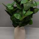 16" Artificial Eucalyptus Stems Potted Plant Indoor Fake Plants - Realistic Greenery with Vase, Small Artificial Office Desk Plants in Pots for Home Decor Weddings Centerpieces