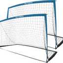 9x5 FT Kids Soccer Goal with Carry Bag, Portable Folding Soccer Net for Backyard Training, Indoor/Outdoor Use for Youth and Adults (Grey Blue)