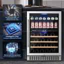 Friduo Wine Fridge 24 inch. Wine and Beverage Refrigerator, 30 Bottles & 82 Cans Built-in or Freestanding Wine Cooler 