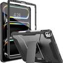 Soke Case for iPad Pro 13 Inch M5/M4 (2025/2024) & iPad Air 13 Inch M3/M2, iPad Pro 12.9(2022 2021 2020,6th/5th/4th Gen), Rugged Shockproof Protective Cover with Built-in Kickstand - New Black