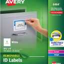 Avery Removable ID Labels, Sure Feed Technology, Removable Adhesive, 3-1/3" x 4", 150 Labels (6464)