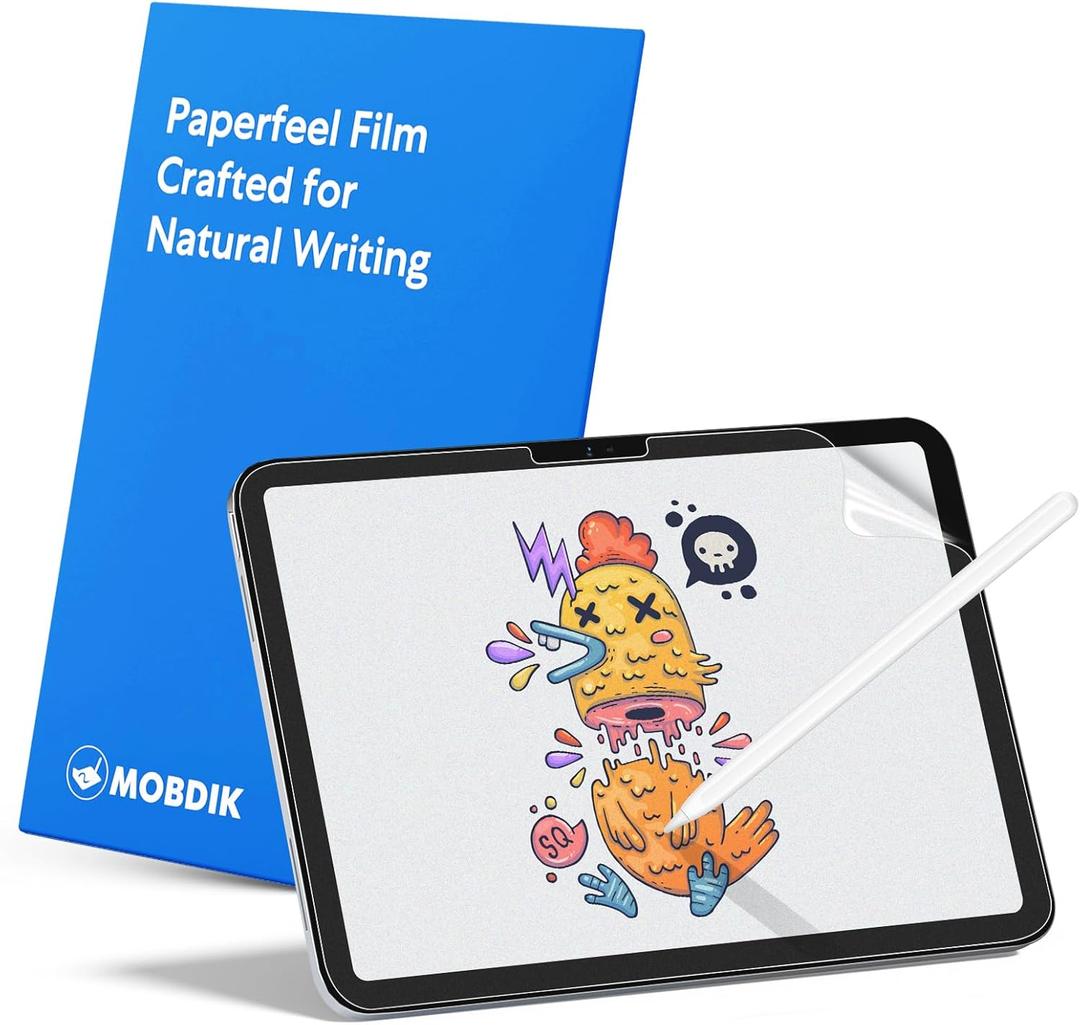 MOBDIK 2 Pack Paperfeel Screen Protector Compatible with iPad A16 11th/10th Generation 2025/2022 & iPad Air 11 M4/M3/M2 2026/2025/2024, Crafted for Natural Writing, Anti Glare, Easy Installation