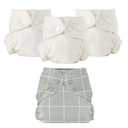 Esembly Cloth Diaper Bundle Set - 3 Organic Cotton Absorbent Inners and 1 Waterproof Outer Diaper Cover - Reusable, Washable, Snap Closure Cloth Diapers - Size 1 (7-17lbs), Lattice