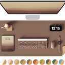 YSAGi Double-Sided Desk Pad, 31.5"x15.7"Leather Desk Mat, Eco Cork Desk Pad Protector,Large Mouse Pad,Waterproof Desk Blotter for Office/Home(Coffee)
