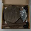 Tikea Hexagonal Wood Riser for Display, 2-Tier Rustic Wood Farmhouse Riser for Kitchen Bathroom Counter Decor, Decorative Tray for Soap Dispenser, Decorations and Plant (Brown)