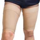 Thigh Compression Sleeves (Pair), Unisex, Hamstring Compression Sleeve for Quad & Groin Pain Relief & Recovery, Thigh Brace & Wrap Great for Running Sports & Injury, Upper Leg Sleeves Beige 3XL (3X-Large)