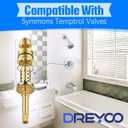 Dreyoo 4 Set Valve Rebuild Kit Replacement Compatible with Symmons Temptrol Valve, TA-10 Spindle Assembly, TA-4 Hot and Cold Seats, T-11 Washer, Fix Tub/Shower Leak, Solid Brass