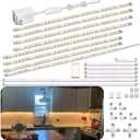 WOBANE Under Cabinet Lighting Kit,8PCS 12 inch Led Light Bars,Under Counter Lights for Kitchen,Cupboard,Desk,Bookcase,Shelf,Showcase Display,DIY Tape Light,Variety Connectors,1200lm,2700K Warm White