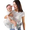 HKAI Baby Hip Carrier,Baby Carrier with Adjustable Waistband & Breathable Mesh, Ergonomic Carrier with Non-Slip Hip Seat Surface for Newborns & Toddlers (Light Grey)