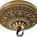 5.9 inches Brass Ceiling Light Canopy Plate, Antique Mounting Canopy Kit for Pendant Light, Hanging Fixture, Chandelier Plate Cover (Retro) (5.9'', Aged Bronze Gold)