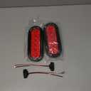 6" Oval LED Trailer Lights Kit, 2PCS Waterproof Stop/Turn/Brake Tail Lights with 10 LED Markers for Truck, RV, Boat, Trailer (Red) DOT Compliant