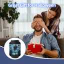 Halloween Decorations Ghost Solar Lanterns - 7.8" x 4.7" Solar Light Outdoor with Handle, Outside Hanging Halloween Lanterns for Garden, Cool Gifts for Women, Friends and Sister