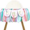 Mermaid One High Chair Banner for Baby Girl's - Under the Sea Ocean Theme Party Supplies, Reusable First/1st Birthday & Baby Shower Decoration, Mermaid-Themed Celebration