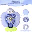 Mambobaby Non-Inflatable Baby Pool Float with Tail and Canopy UPF 50+ Sun Protection No Flip Over Infant Swim Float Skin-Friendly Mambo Float Swim Trainer Solid Baby Swimming Ring