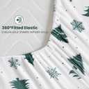 Viviland Plush Christmas Holiday Micro Fleece Queen Bed Sheet Set, Soft Fuzzy Polar Fleece Velour Velvet White Deer Snowflake Printed Sheets, Extra Warm Winter Fleece Bed Sheets