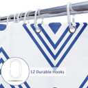 SASTYBALE Waterproof Shower Curtain, Blue Geometric Modern Style Bathroom Curtains, Heavy Duty Minimalist Cloth Fabric Machine Washable with 12 Hooks, 72x72 Inch