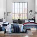 Nautica - Twin/Twin XL Comforter Set, Ultra Soft Bedding with a Woven Textured Feel, Medium Weight for Year Round Comfort, 4 Piece Bed Set with Matching Pillowcase & Bonus Throw Pillows (Colton Blue)
