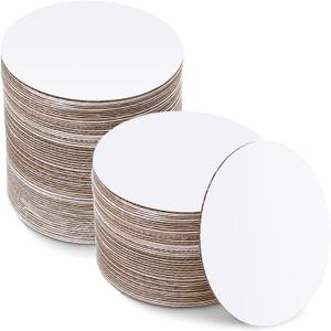 100 Pcs Round Cake Boards 6 Inches Cardboard Pizza Circles Grease Proof Disposable Cardboard Circles Cake Base Stand Boards for Food Decorating Baking Party Supplies(White)