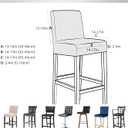 Gollense Bar Stool Covers Set of 4 Stretch Jacquard Barstool Slipcovers Washable Dining Chair Seat Covers with Back Removable Pub Counter Tall Chair Protectors for Kitchen Island Chairs (Light Green)