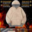 TACVASEN Men's Pullover Hoodie Thick Sherpa Lined Kangaroo Pocket Winter Windproof Warm Fleece Hoodie Athletic Sweatshirts (Gray)