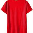 SOLY HUX Women's Letter Print Graphic Tees Short Sleeve Tops Casual Summer T Shirt Red Heart L