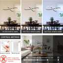 D31.5in Modern LED Chandelier Black Ring Chandelier High Ceiling Contemporary with Dimmable Remote Control, LED Pendant Light Fixtures for Foyer Dining Room Kitchen Island, 3000-6500K