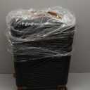 3-Piece Carry On Luggage Set 22x14x9 Airline Approved, 20 Inch Lightweight ABS Suitcases with Wheels and TSA Lock - Durable Waterproof Travel Suitcase Set (Black)