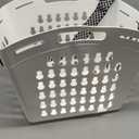 United Solutions Hands-Free Laundry Tote with Adjustable and Removable Strap, Easy to Carry Plastic Laundry Hamper with Ventilated Design, Lightweight, Large Capacity, White