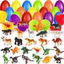 SpringFlower Easter Egg Filled With Animal Dinosaur Toy,Easter Basket Stuffers for Kids, Easter Egg Hunt Game, Basket Essentials,Easter Party Favor Supplies Classroom Rewards