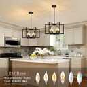 Black Farmhouse Chandelier, 6 Light Geometric Dining Room Light Fixture, Modern Industrial Metal Ceiling Light Rustic Hanging Pendant Lights with E12 base for Kitchen Island Entryway Foyer, Indoor