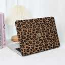 Compatible with MacBook Air 13.6 inch Case 2022-2025 M4 A3240 M3 A3113 M2 A2681,for Mac Air 13 Leather Cheetah Print Tortoise Shell Case & Keyboard Cover for MacBook Air13 M4,Leopard Brown