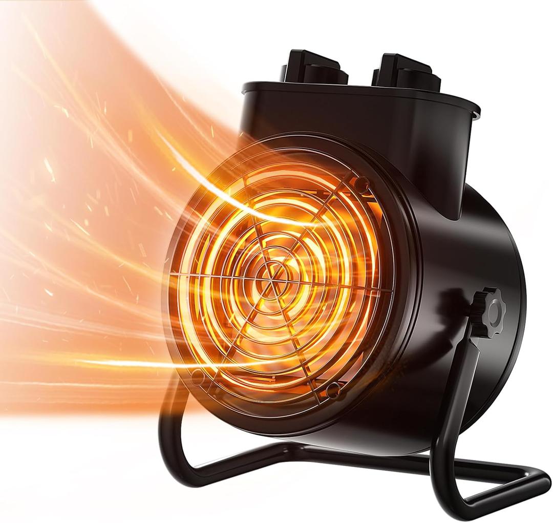 VCJ Greenhouse Heater with Thermostat, 1500W Outdoor Space Heater with Overheat Protection, 3S Quick Heat, 3 Modes Electric Space Heater for Patio, Garage, Porch, Home, Office, Grow Tent